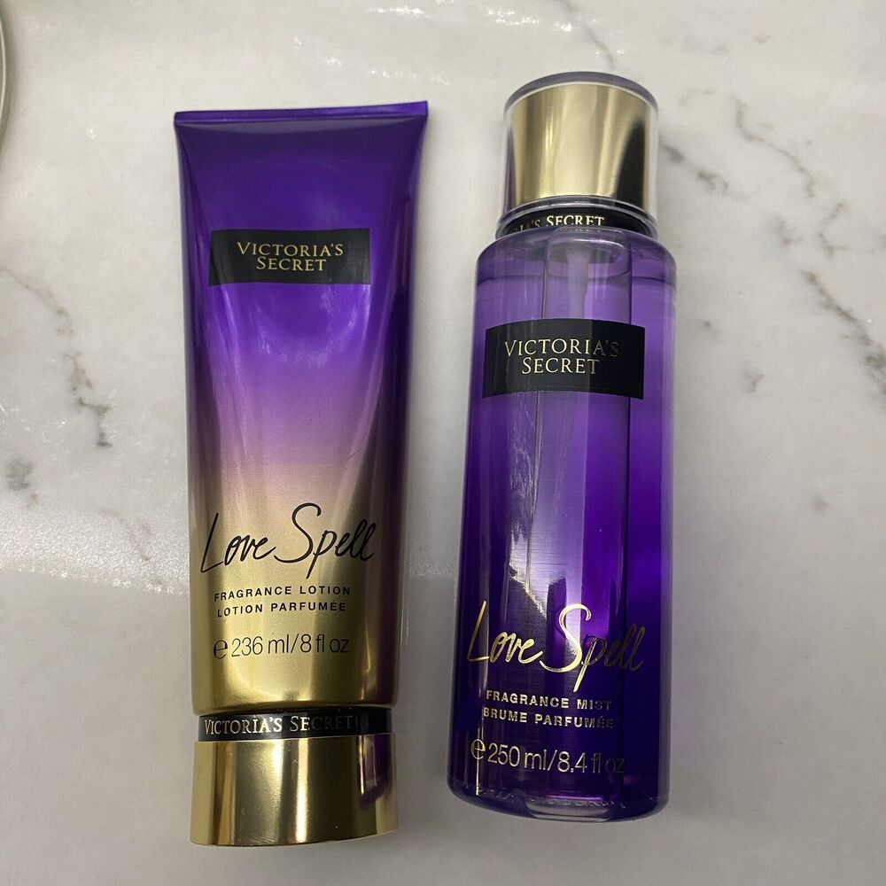 VICTORIA'S SECRET LOVE SPELL BODY MIST & LOTION 2pc Set NEW Full Size